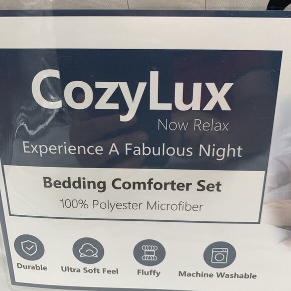 CozyLux Comforter Queen Size Beige Bedding 100% Microfiber NEW - Picture 2 of 5